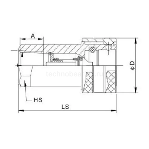 БРС серия А, ISO 7241-A, розетка, нерж. сталь 316, 2in TL16AF-SS TITAN LOCK