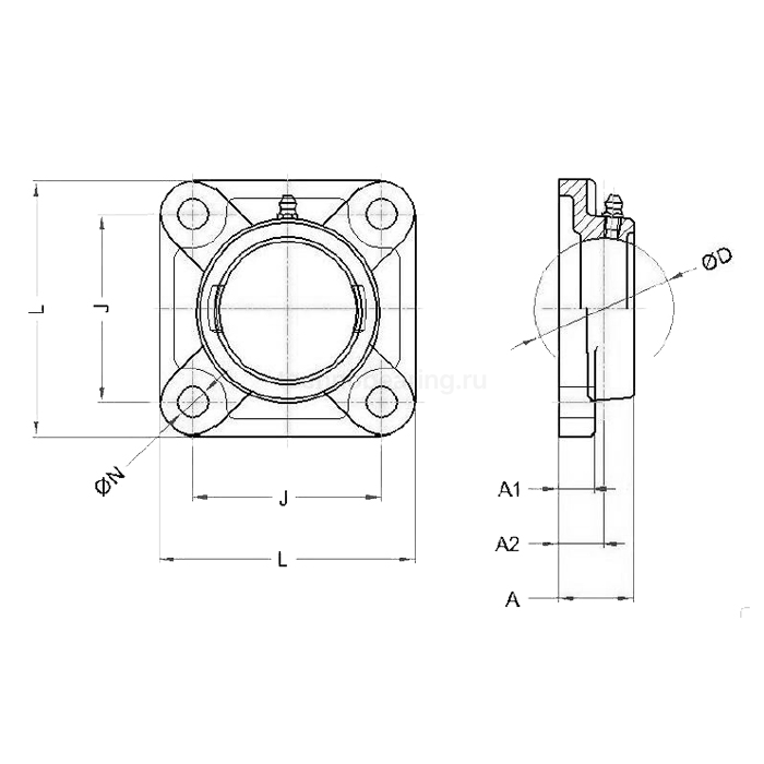 Корпус подшипника F204 (пластик) BECO