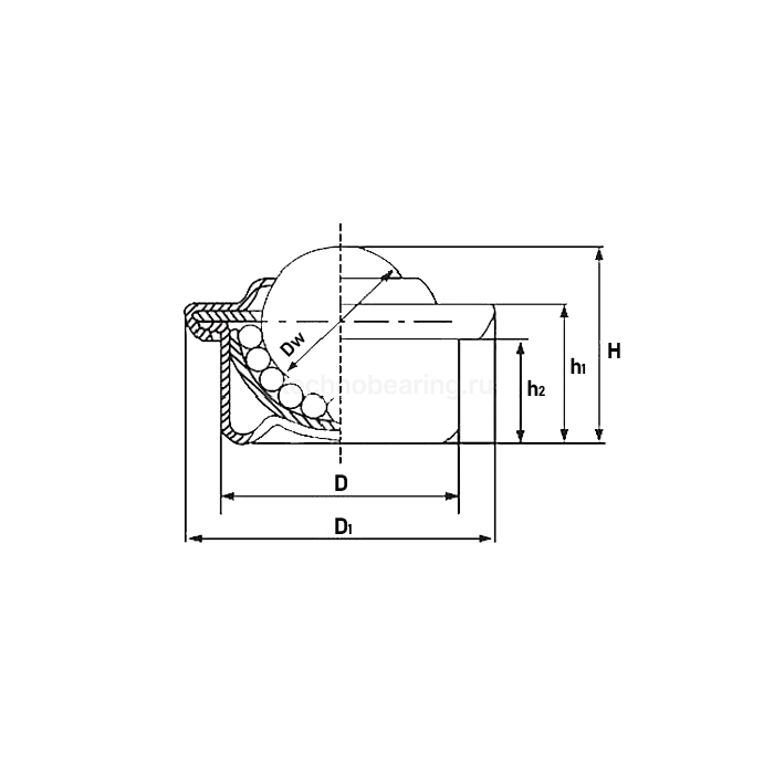 Шариковая опора CY12HCS/CS ISKRA