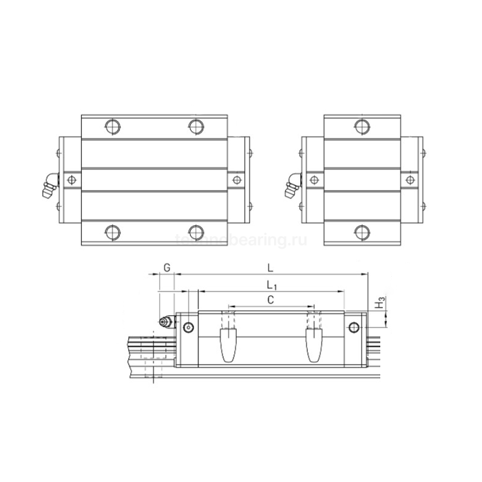 Каретка HGW20HCZAHZZ (HCW20HCZAHZZ) TECHNIX