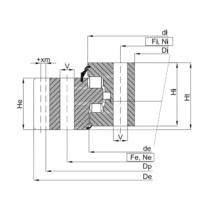 ОПУ серия с тремя рядами роликов ER3.20.2000.400-1SPPN ISKRA