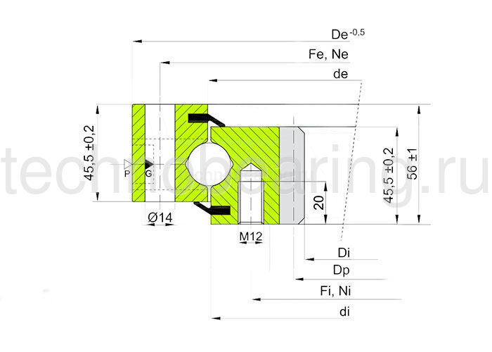 ОПУ стандартная серия с одним рядом шариков ZB1.200465200-1SPPN ISB