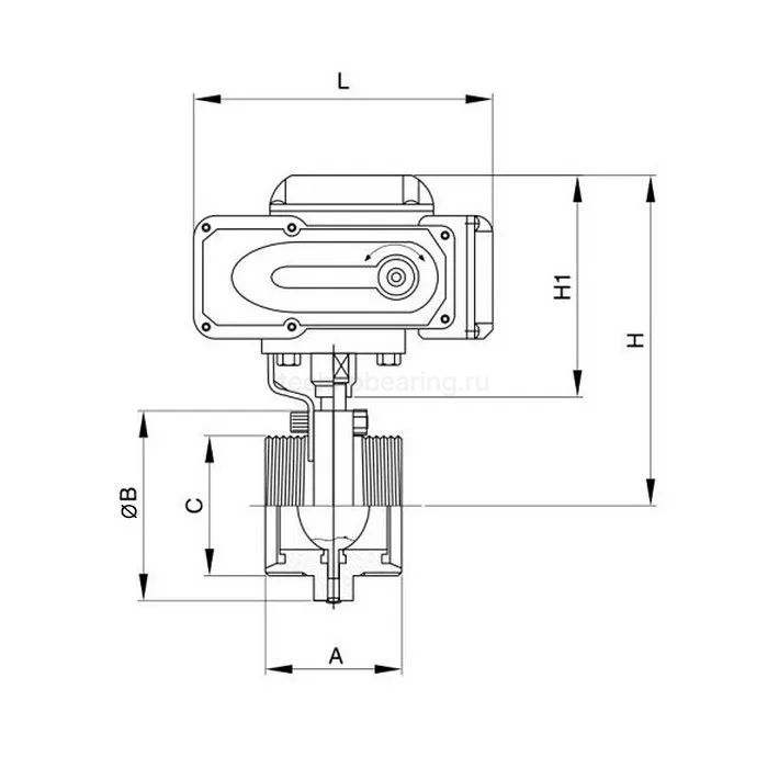 Затвор дисковый с электроприводом нерж. 304 DN80, тип резьба-резьба, DIN TLSD80THS-E TITAN LOCK