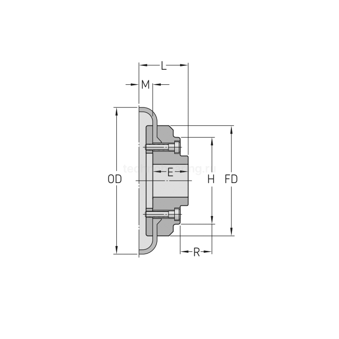 Торообразная полумуфта под расточку F110R (PHE F110RSBFLG) ISKRA — детальное фото 1