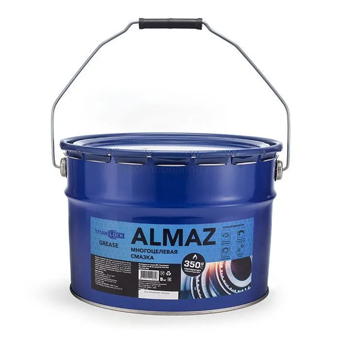 Многоцелевая литиевая комплексная смазка ALMAZ (LGHP 2), синяя, 9 кг, TLGREASE-AZ9 TITAN LOCK — детальное фото 0