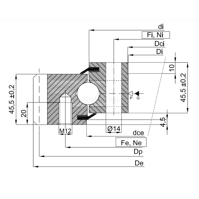 ОПУ стандартная серия с одним рядом шариков EB1.20.0844.201-2STPN ISB