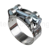 Усиленный хомут (52-55 мм), нержав.сталь (лента+болт) AISI 304, RC52-55SS 