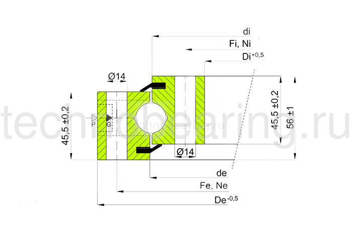 ОПУ стандартная серия с одним рядом шариков NB1.200260201-1PPN ISB