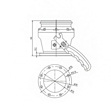 Адаптер API, с рукояткой, без смотрового стекла, алюминий, 4in, TL400API-H TITAN LOCK