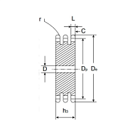 Звездочка без ступицы под расточку для цепи: 10B-3, 15,875 x 9,65 mm, Z=30 CT10030 ISKRA
