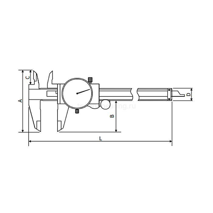 Штангенциркуль с круговой шкалой повыш. надёжности 0-150мм; 0,01мм, 1350-5005-A Dasqua