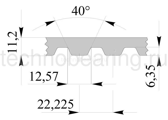 Зубчатый ремень дюймового профиля XH ширина: 76,2 мм, длина: 2133,6 мм, 840XH300 Sati
