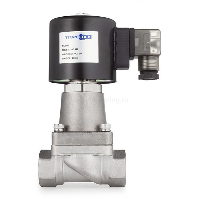 Соленоидный клапан нормально-открытый, пилотный, 220В, PN16, Нерж.304/PTFE, DN6, TLSOP6/16PT1S-J TITAN LOCK — детальное фото 2