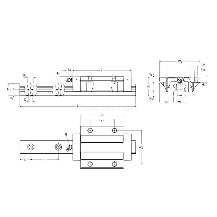 Каретка LLTHC 45 LA T1 P3 EWELLIX