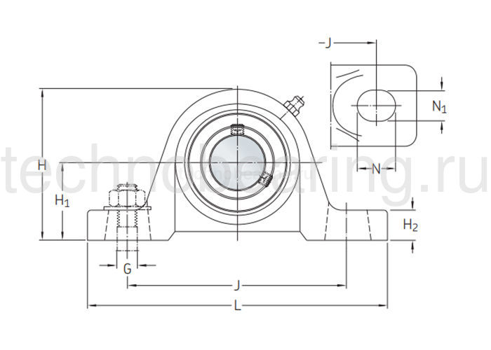 Подшипниковый узел UCP206 SKF — детальное фото 1