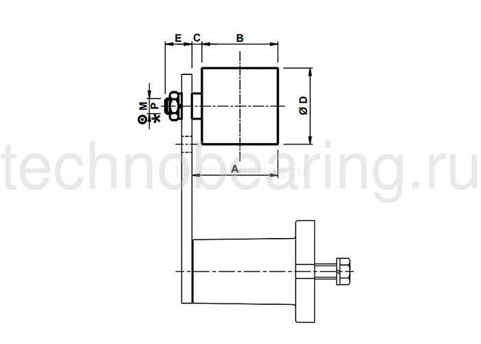 Ролик натяжителя ремня полиамидный RP5 D.80 Sati