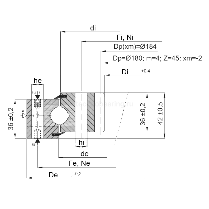 ОПУ стандартная серия с одним рядом шариков ZB1.160260400-1SPPN ISB — детальное фото 1