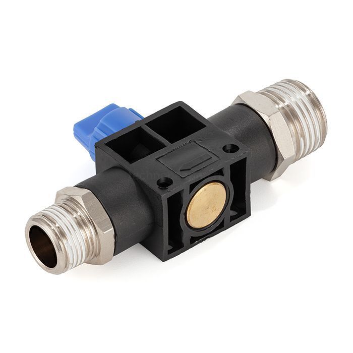 Фитинг прямой с краном, резьба 3/8", пластик, тип HVSS, TLP-HVSS03 TITAN LOCK