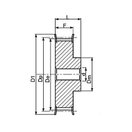 Шкив зубчатый под расточку 25-8M-20 (PHP 25-8M-20RSB) ISKRA