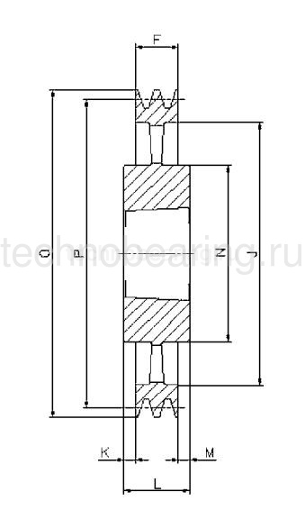 Шкив клиновой  под втулку тапербуш SPZ250-01 TB (PHP 1SPZ250TB) Sati