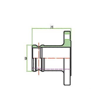 Камлок нержавеющий тип FA, ниппель с фланцем 4", AISI316, TL400FASS TITAN LOCK