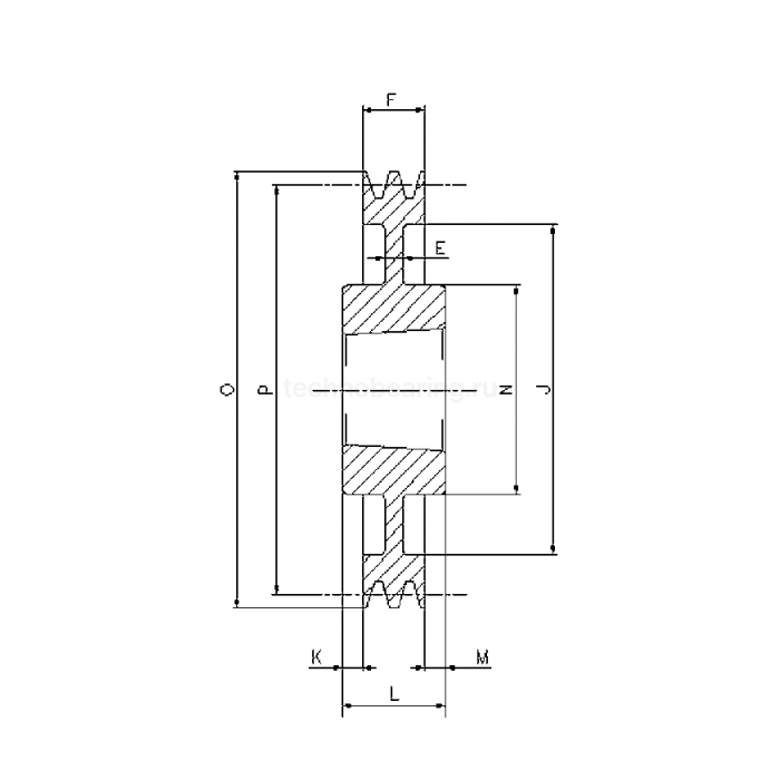 Шкив клиновой под втулку тапербуш SPB300-04 TB (PHP 4SPB300TB) ISKRA