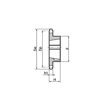 Звездочка под втулку тапербуш для цепи: 10B-1, Z=21, 5/8" x 3/8" TS10021 (PHS 10B-1 TB 21) ISKRA