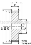 Шкив зубчатый под расточку дюймовый профиль 18H300 (PHP 18H300RSB) Sati