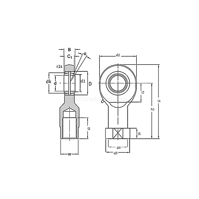 Шарнирный наконечник SI40 ES 2RS ISKRA