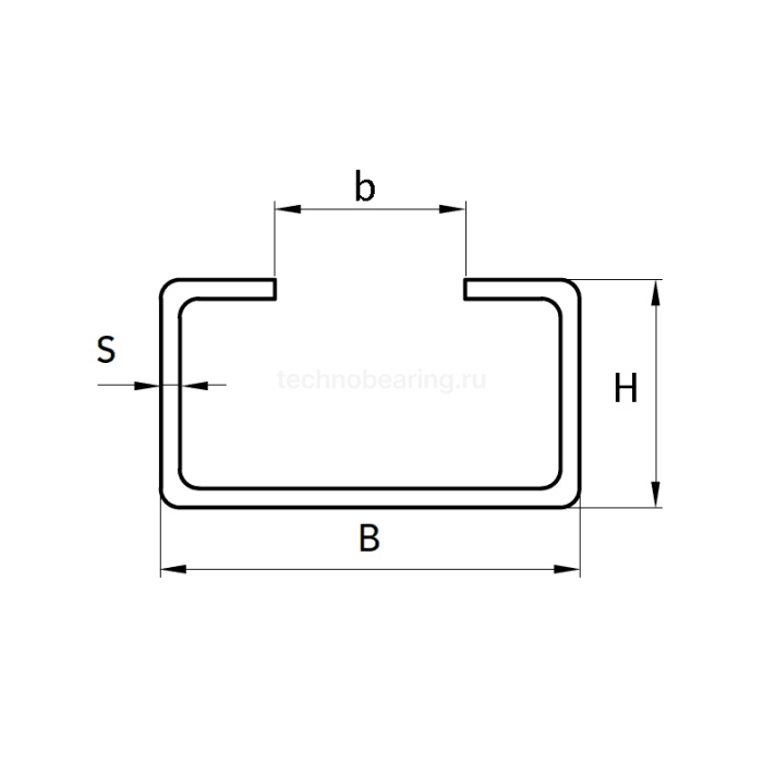 Металлический профиль C5 12x28 L=2000 для направляющих скольжения ISKRA