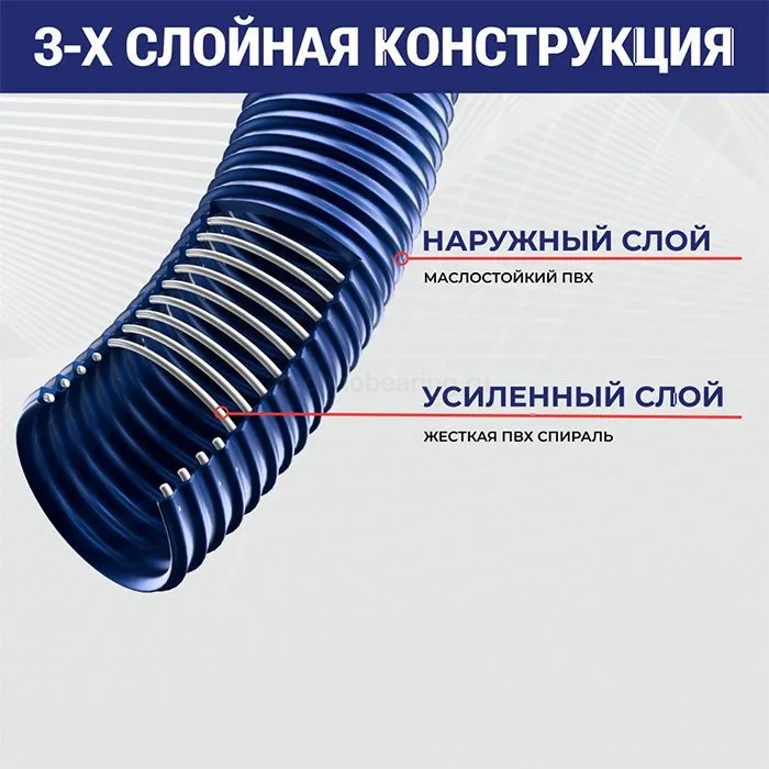 Маслобензостойкий ПВХ рукав «PECHORA», внутр.диам. 152мм, нап-всас., TL150PC TITAN LOCK