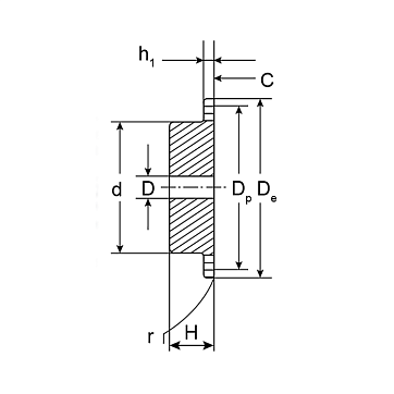 Звездочка нерж. со ступицей под расточку для цепи 10B-1, Z=20, 5/8" x 3/8" PS10X20 (PHS 10B-1 BSS20)