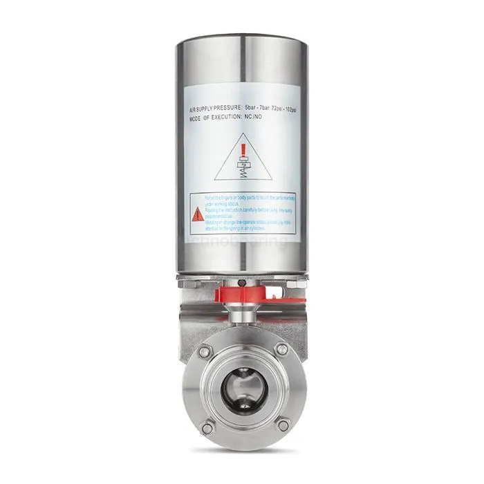 Затвор дисковый с пневмоприводом нерж. 304 DN100, тип clamp-clamp, DIN TLSD100CLS-P TITAN LOCK — детальное фото 3