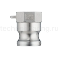 Камлок нержавеющий тип A ниппель, внутр. резьба BSP 1 1/2", AISI316, TL150ASS316 TITAN LOCK