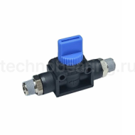 Фитинг прямой с краном, резьба 1/8", пластик, тип HVSS, TLP-HVSS01 TITAN LOCK