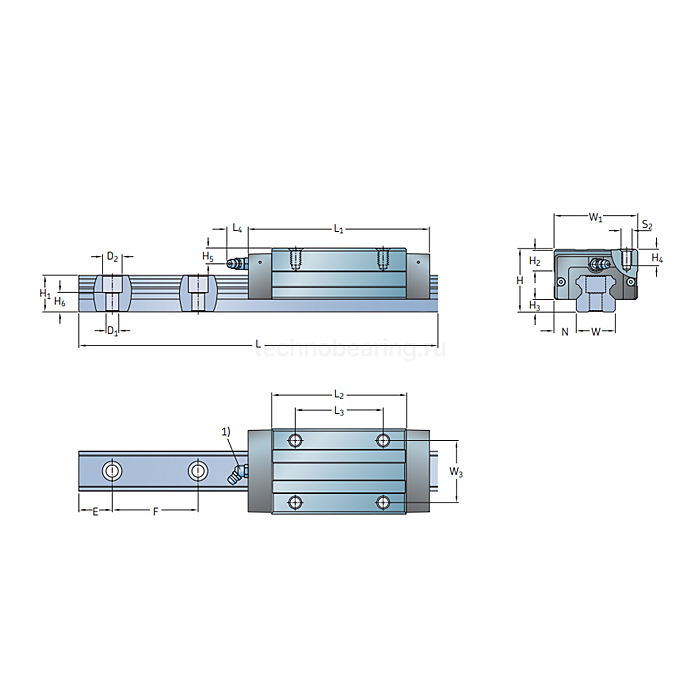 Каретка LLTHC 30 LR T1 P5 (SLC 30 P1 N) SKF — детальное фото 1