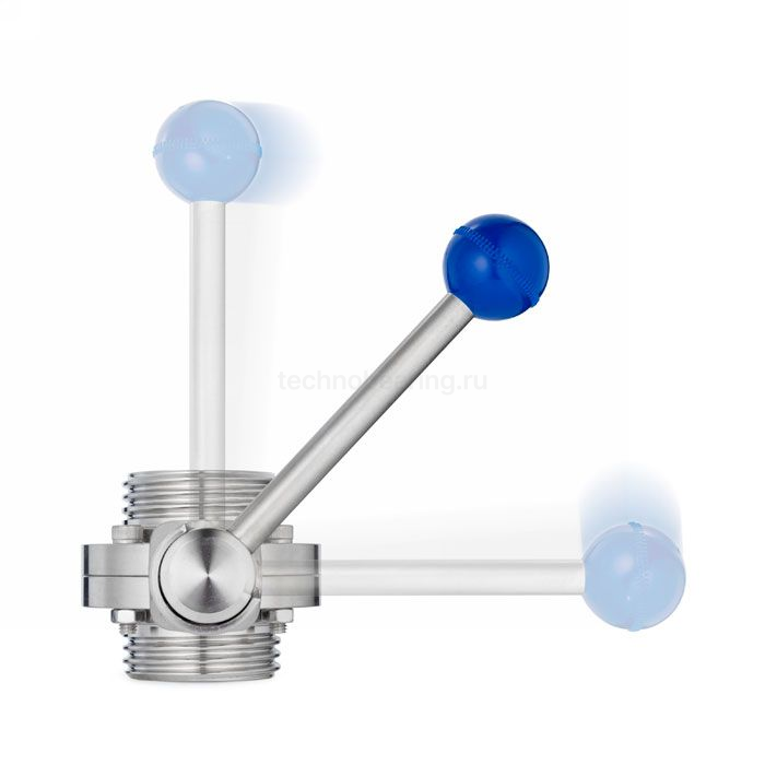 Затвор дисковый нержавеющий (AISI304) DN50, типа резьба-резьба, DIN TLSD050THS TITAN LOCK