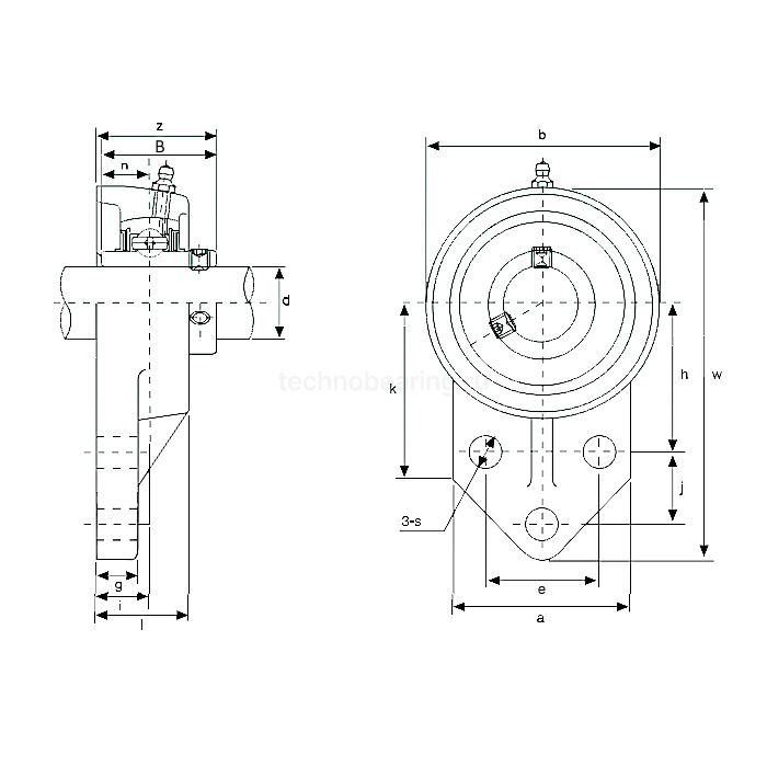 Корпус подшипника (черн. пласт.) UCFB206PLTNCORPO ISB
