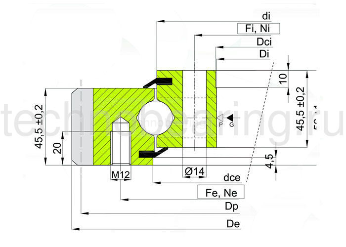 ОПУ стандартная серия с одним рядом шариков EB1.20.0844.200-1STPN ISB