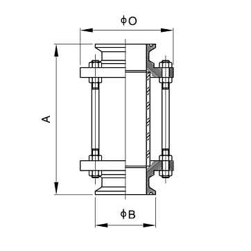 Диоптр трубный типа clamp-clamp, нержавеющий, DN25, TL025PDCL TITAN LOCK