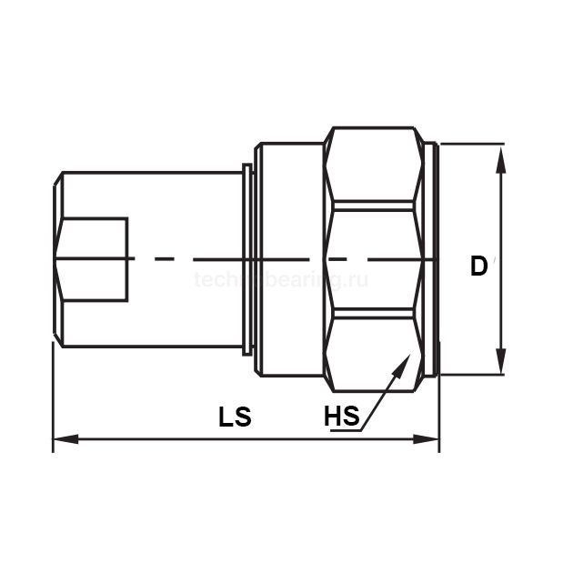 БРС серия L (TGW) резьбовая, розетка, оцинк. сталь, 1 1/4in, TL10LF TITAN LOCK