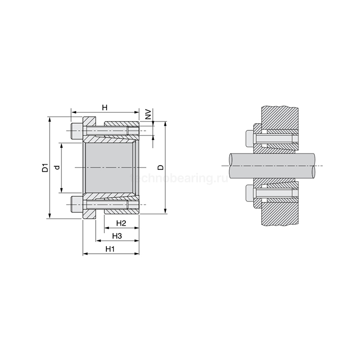 Зажимная втулка KLAB085 (PHF FX51-85x125) ISKRA