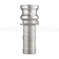 Камлок нержавеющий тип E, ниппель с хвостовиком 1/2", AISI304, TL50ESS TITAN LOCK