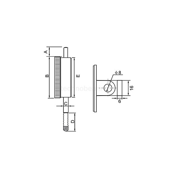 Индикатор часового типа IP67, 0-1мм/0,001мм, 5121-2106 Dasqua