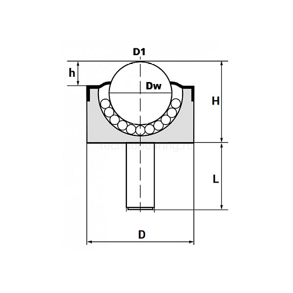 Шариковая опора SP 12 B-FL TECHNIX — детальное фото 0