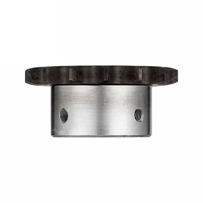 Звездочка с готовым отверстием d=28 для цепи 08B-1, Z=14, со ступицей, с калеными зубьями, шпон. паз ISKRA