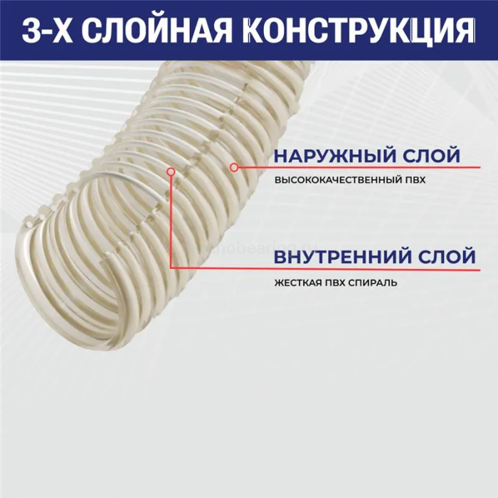 Рукав ПВХ для сеялок и семяпроводов "KOLOS", выс/эласт, -20 С, вн.диам. 50 мм, н/вс, TL050KO TITAN LOCK