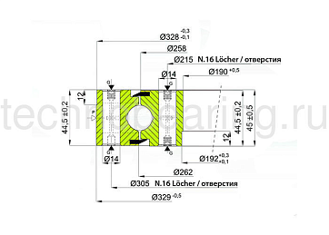 ОПУ стандартная серия с одним рядом шариков NB1.200260200-1PPN ISB