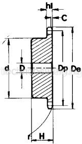 Звездочка под расточку со ступицей с калеными зубьями для цепи: 10B-1, Z=14, 5/8" x 3/8" PS10T14 (PHS 10B-1BH14) Sati