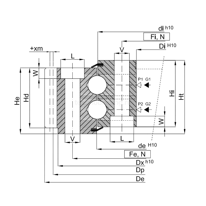 ОПУ стандартная серия с двумя рядами шариков EB2.220307200-1SPPN ISB